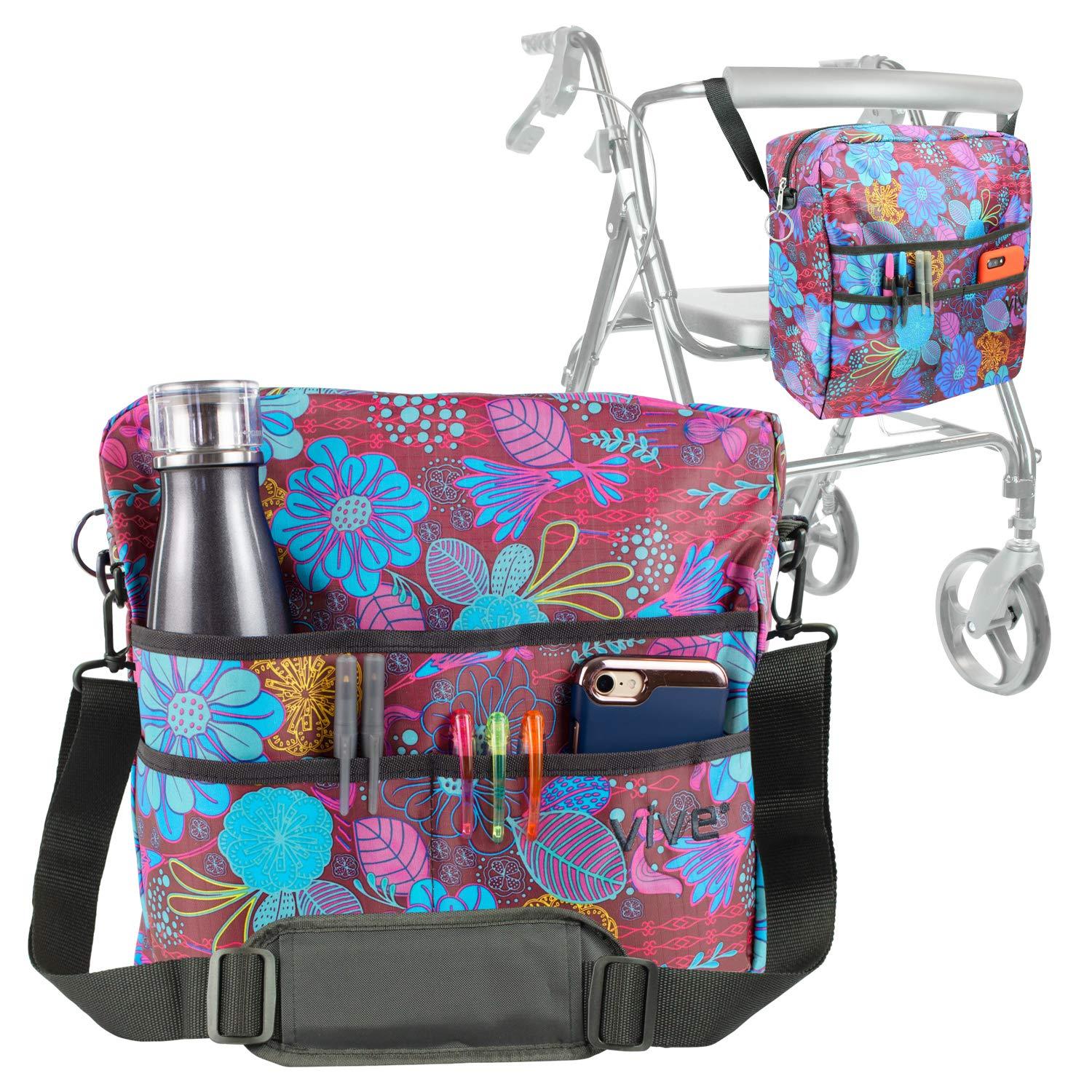 Vive Rollator Bag Universal Travel Tote for Carrying Accessories on